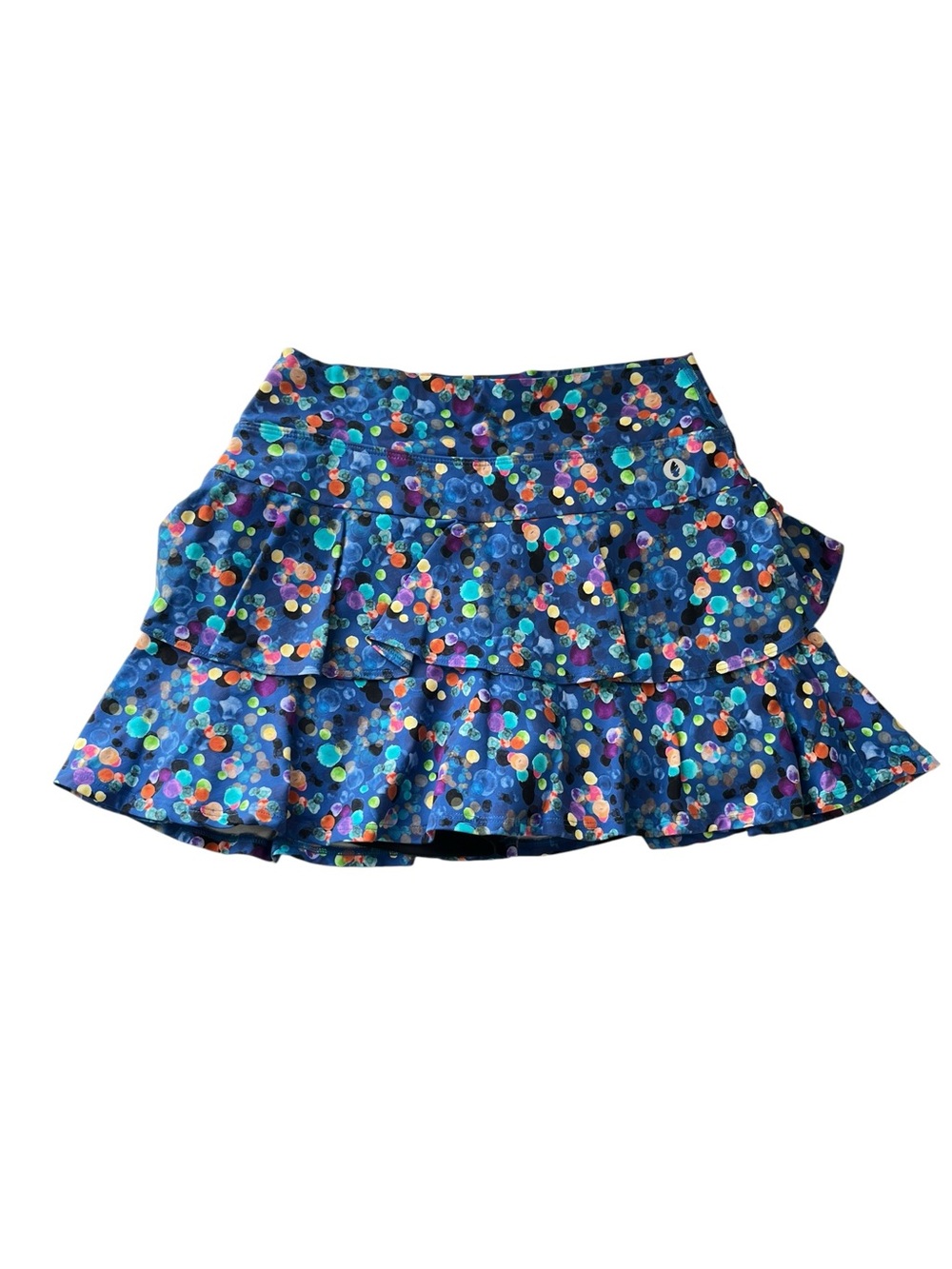 Dona Jo Elira Colorful Polka Dot Tiered Athletic Pickleball Skirt Size 1.5 Med